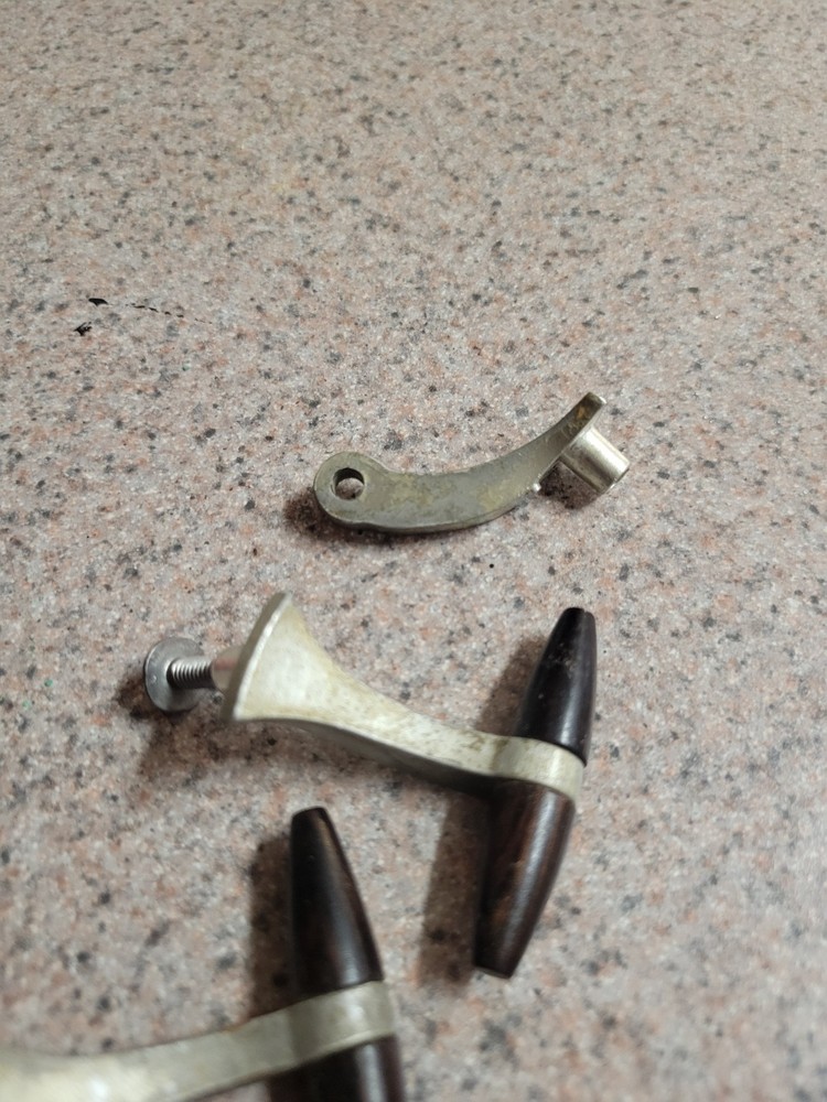 nickel mid century modern drawer pull/handle