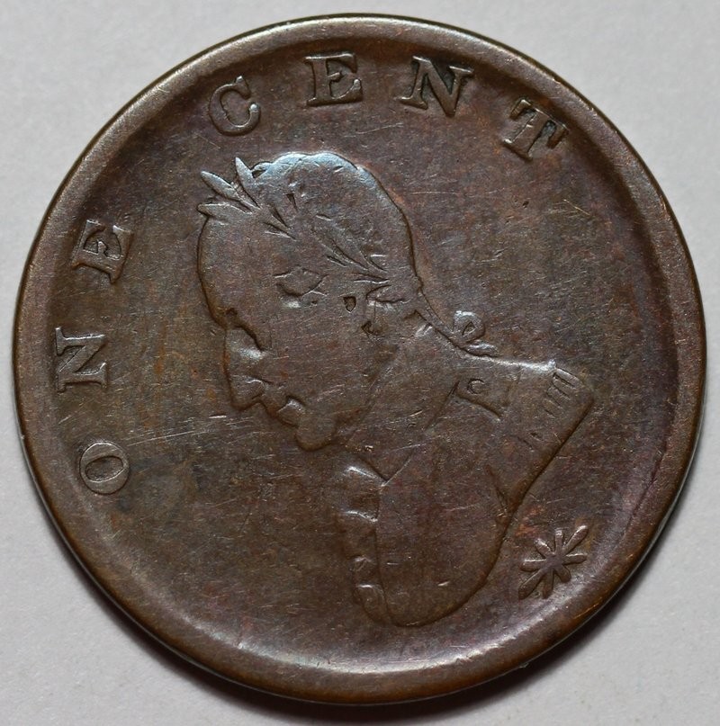 Undated Washington Double Head Colonial Cent