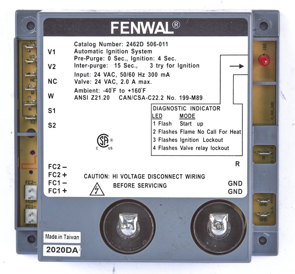 Fenwall Automatic Ignition System Control 2462D, 506-011 2462D506-011(Good Cond)
