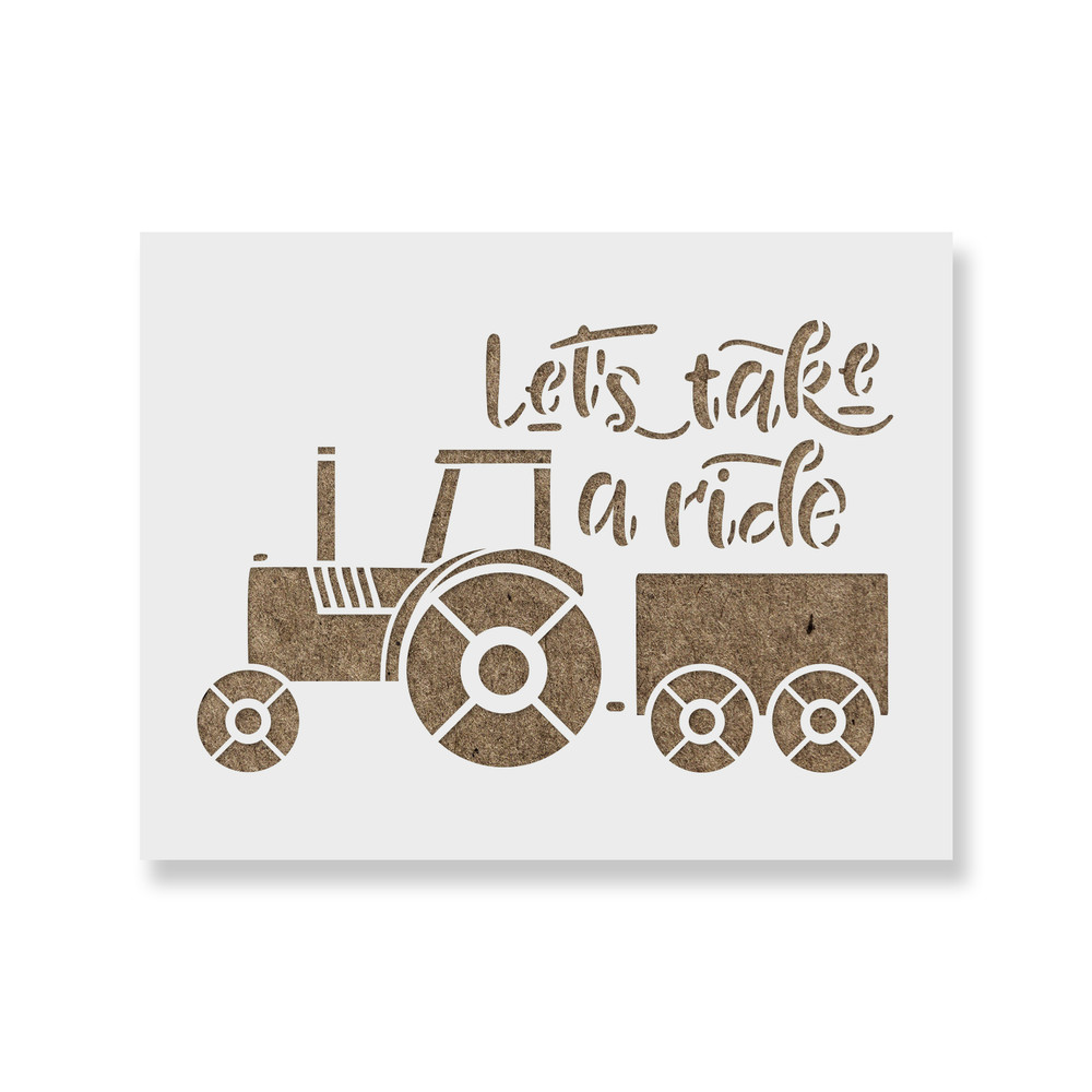 Tractor Ride Stencil - Durable & Reusable Mylar Stencils