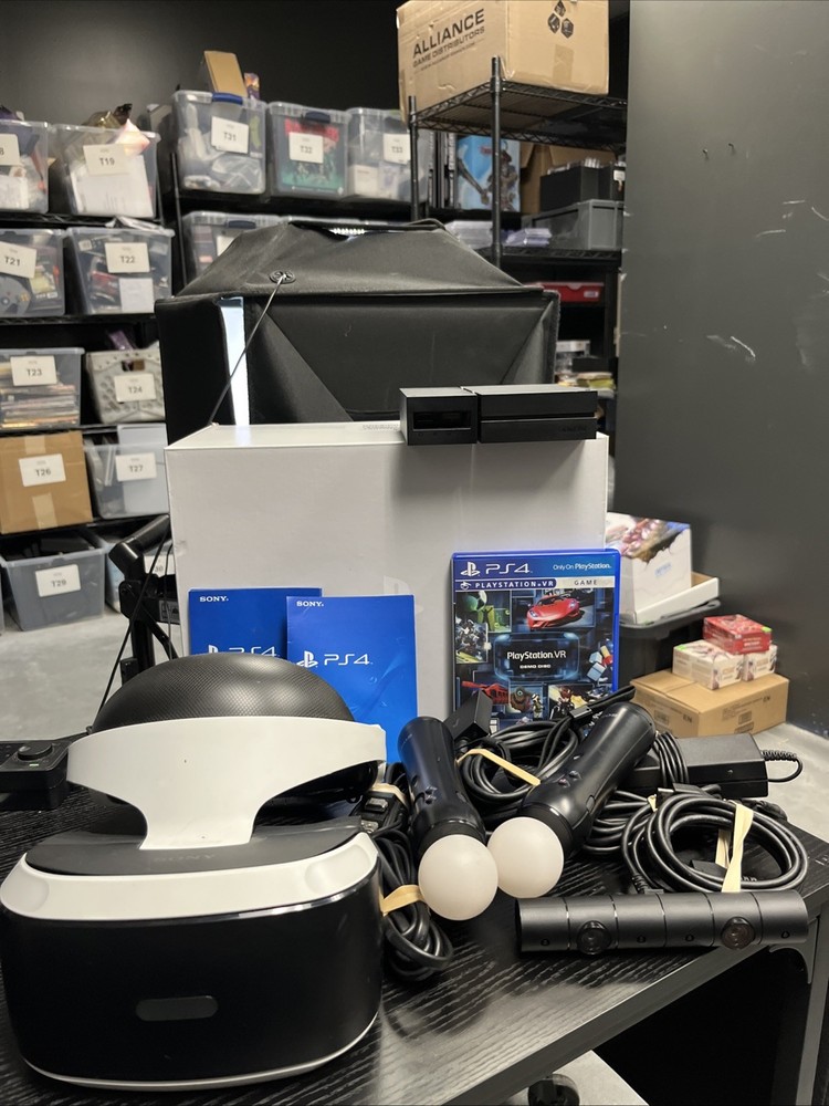 Sony PlayStation VR Headset Bundle Black White with Controllers and Camera
