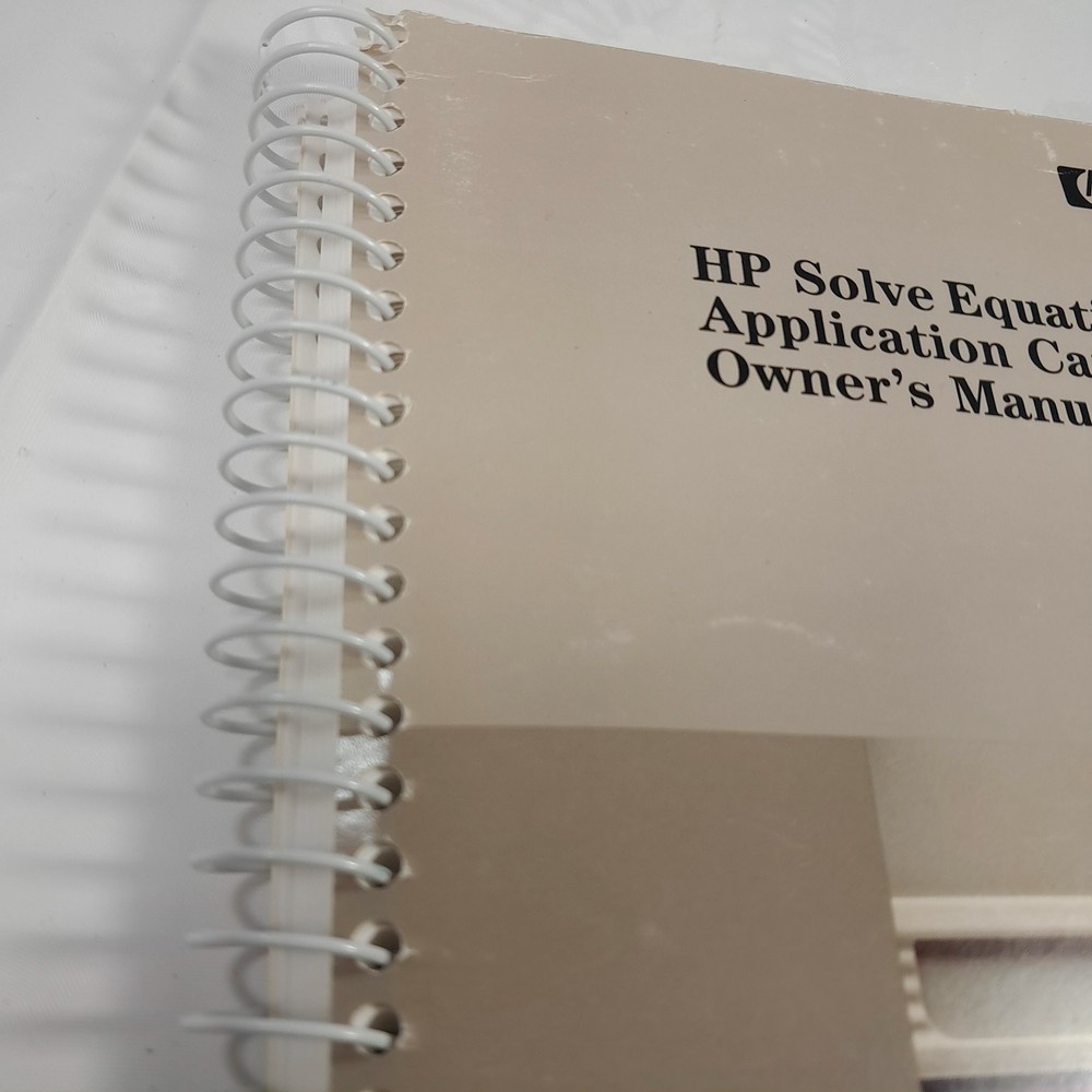 HEWLETT PACKARD HP Solve Equation Library Application Card Owner's Manual 8211A