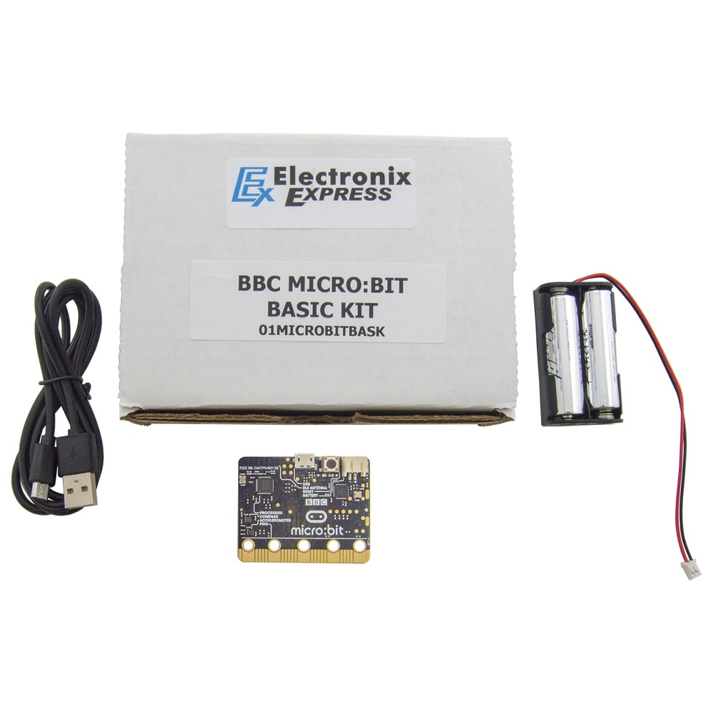 Electronix Express Micro:Bit V2.1 + 3 Foot USB Cable + Battery Holder, and 2 ...