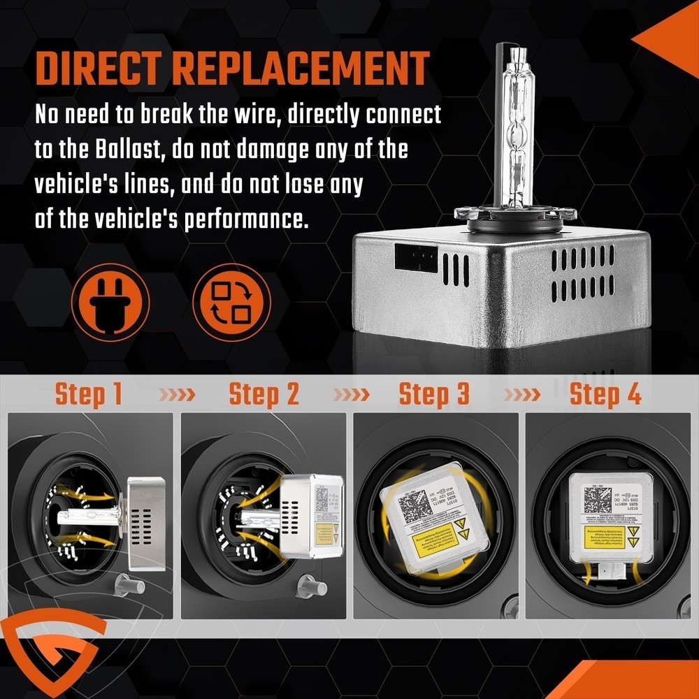 2X D5S Xenon Headlight HID Bulb For Chevy Silverado GM Sierra 1500 2016 2017