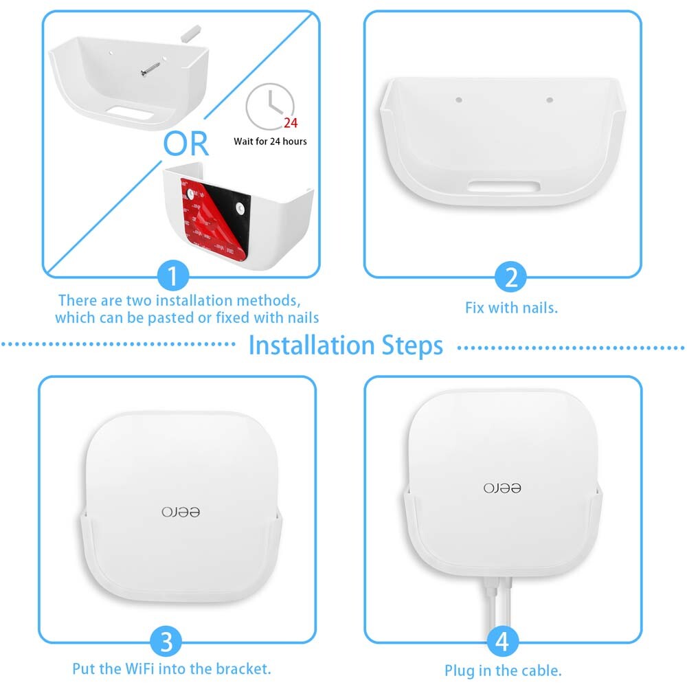 Wall Mount Holder Bracket for EERO Pro 6 Tri-Band Mesh WiFi 6 system
