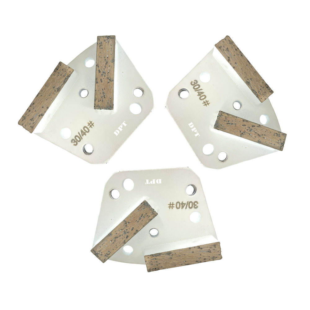 3 Pack Trapezoidal Diamond Grinding Discs for Bolt on Grinders Soft Bond 30 Grit