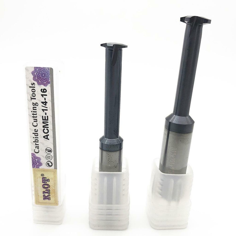 Coated Tungsten ACME 29° Trapezoid Solid Carbide Single Teeth Inch Thread Mill