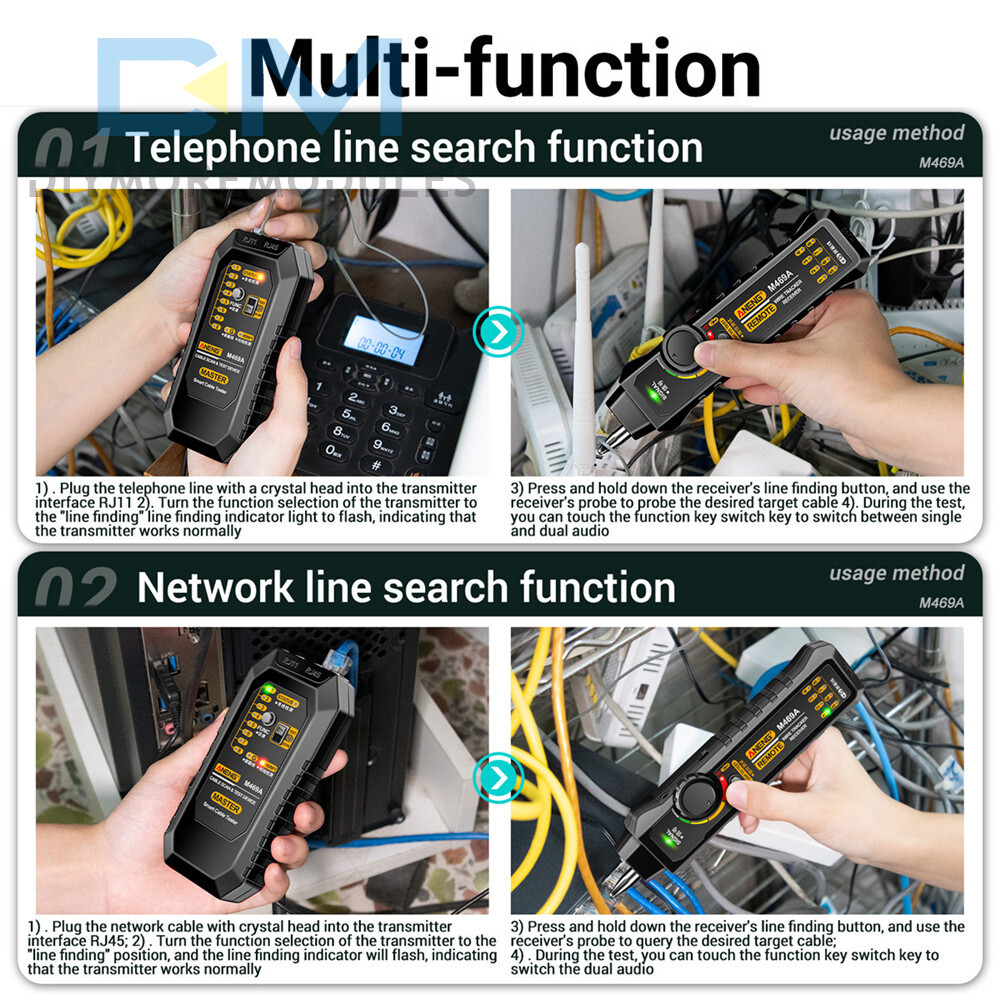 ANENG M469A Multifunctional Network Cable Tracker Networking Analyzer RJ45 /RJ11