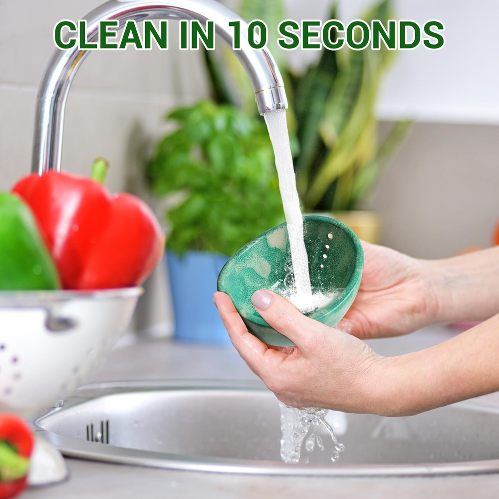 Pottery Herb Stripper Bowl Tool Kitchen Leaf Removal Celadon Glaze