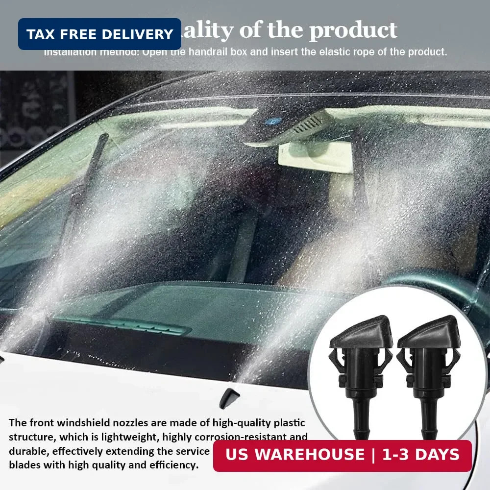 2PCS Front Windshield Washer Nozzles, Windshield Sprayer Nozzle, Wiper Washer Sp