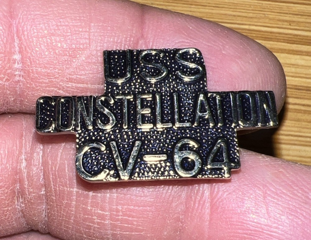 Military Hat | Lapel Pin: USS Constellation CV-64 Script Pin