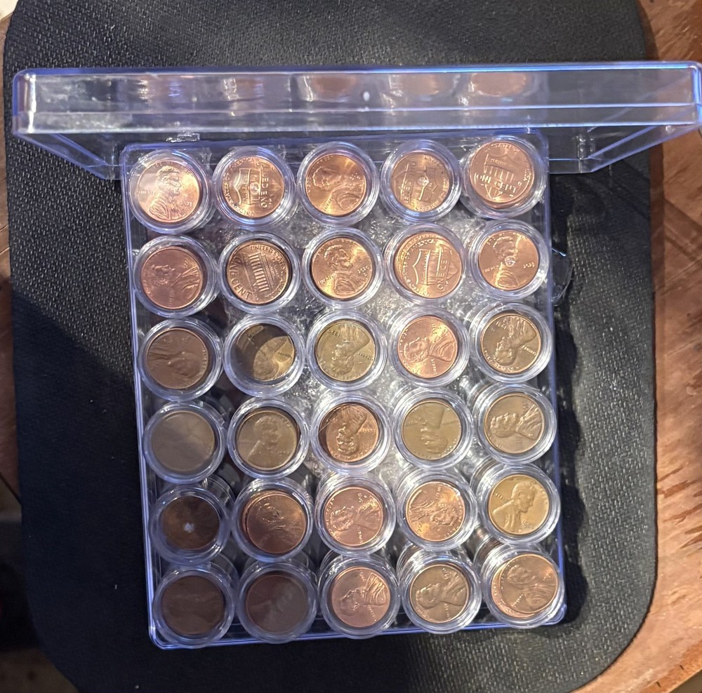 Clear Plastic Coin Storage case / 30 Tubes with Rotatable Lids
