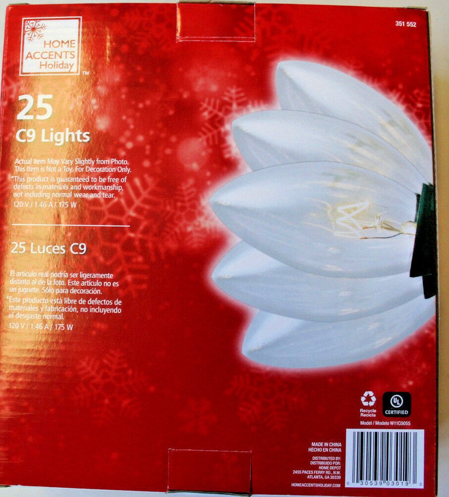 25 Count C-9 Clear Christmas / Wedding / Deck Lights