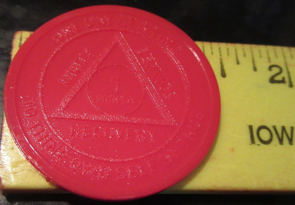 Alcoholics Anonymous Plastic AA 1 Month Poker Chip Medallion Token