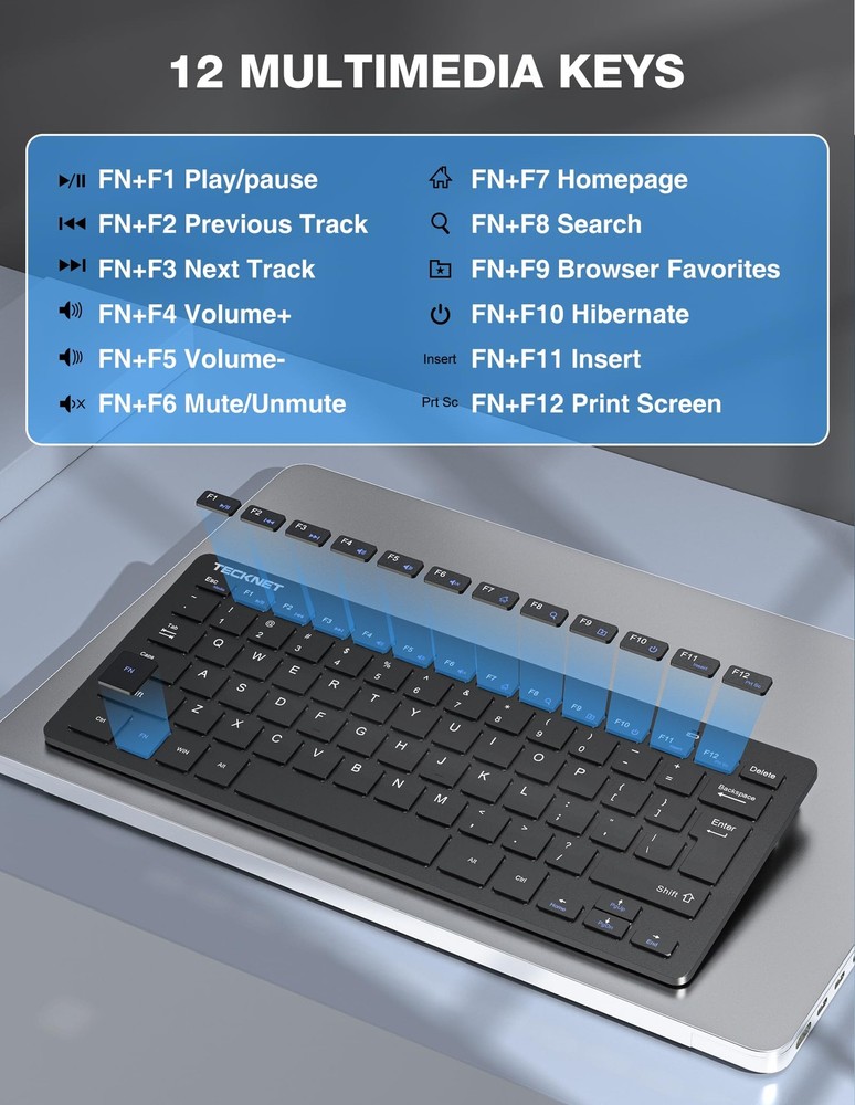 Wireless Keyboard and Mouse Combo, Mini Cordless Computer Keyboard and Mouse ...