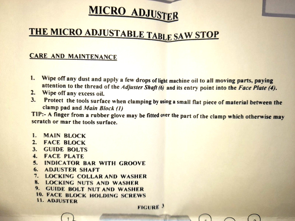 Micro Adjuster - The Micro Adjustable Table Saw Stop