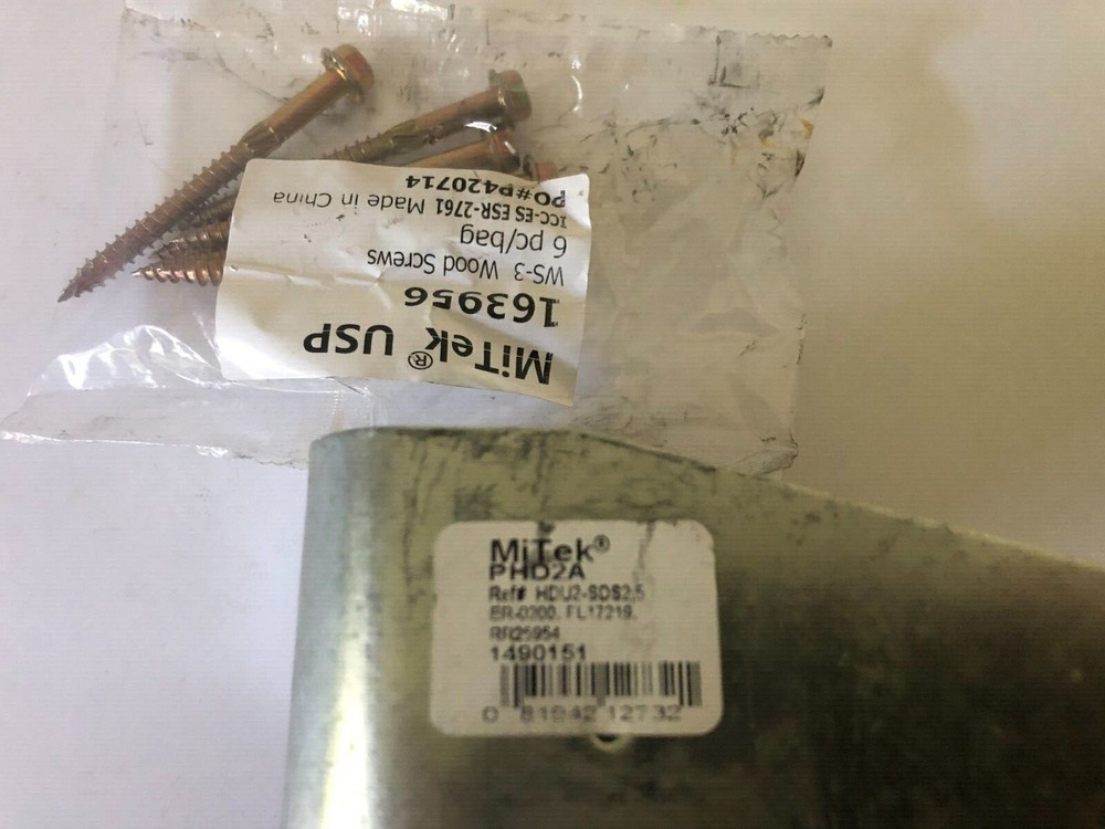 MiTek PHD2A HOLD DOWN Equal To SIMPSON STRONG TIE PHD2-SDS3