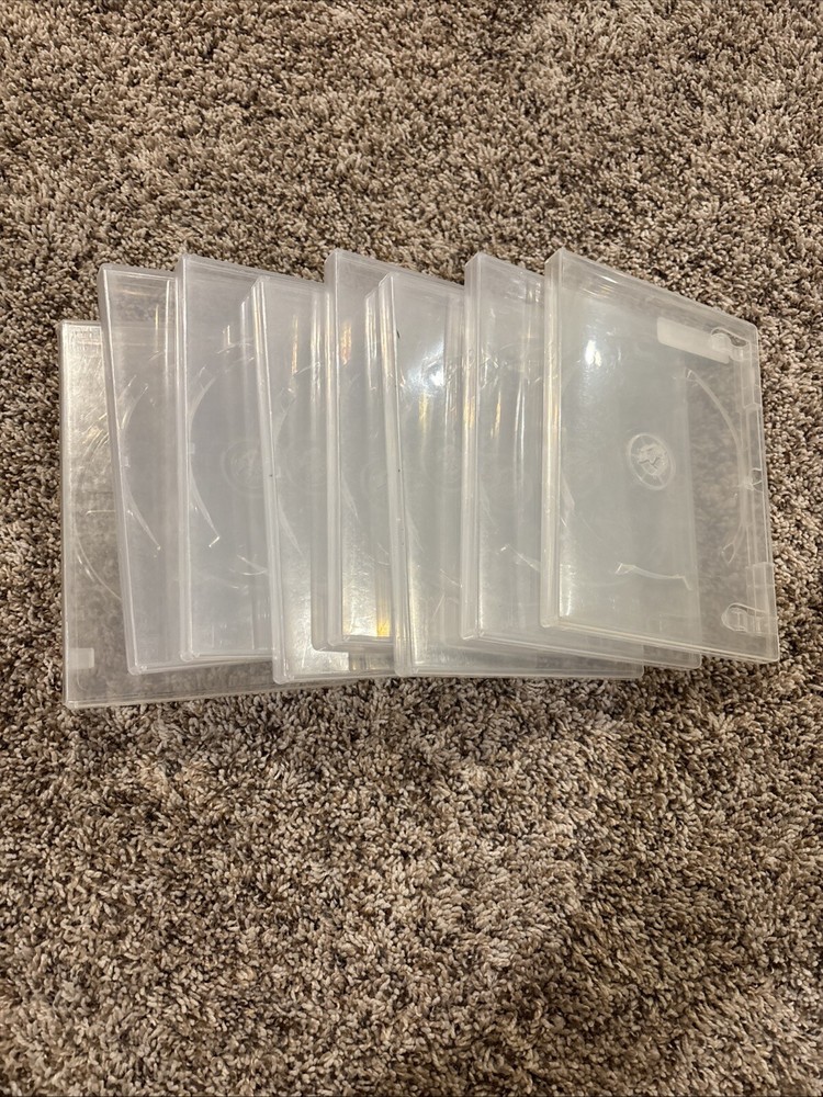 Empty Clear Standard DVD Storage Cases  Lot 8 USED