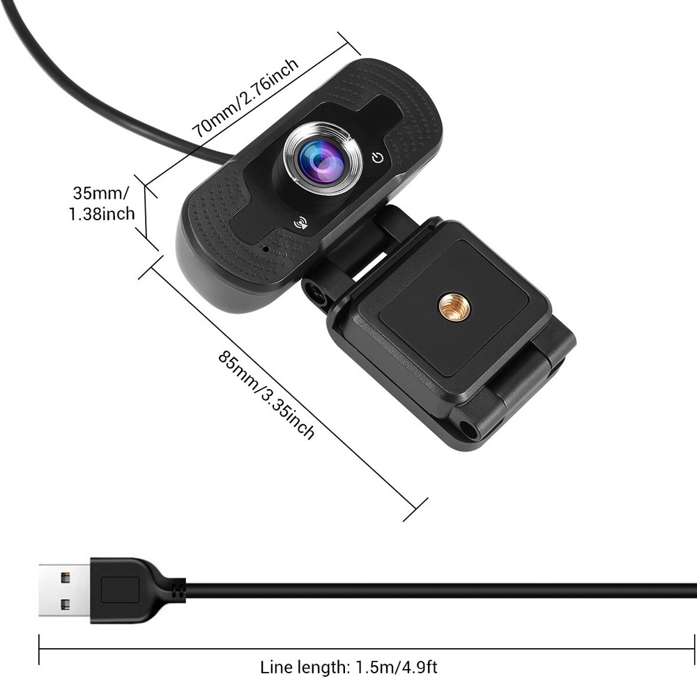 USB Streaming Web Camera with Microphone 1080P HD Webcam for PC Desktop & Laptop