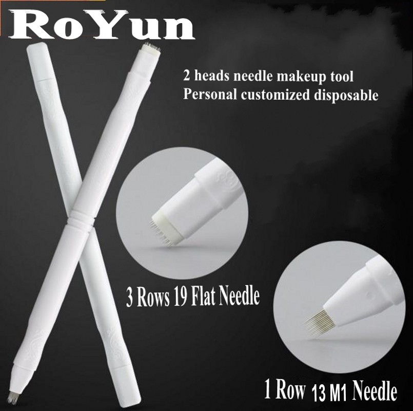 10 Pcs Disposable Permanent Makeup Tattoo Manual Microblading Blade Pen Machine