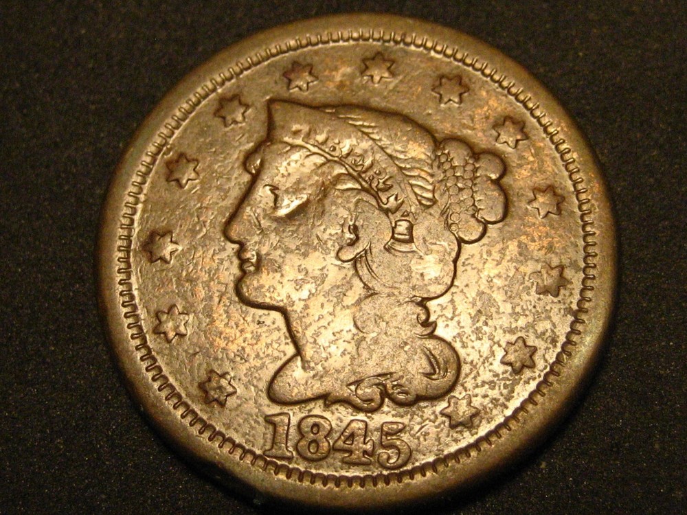 1845 Braided Hair Large Cent