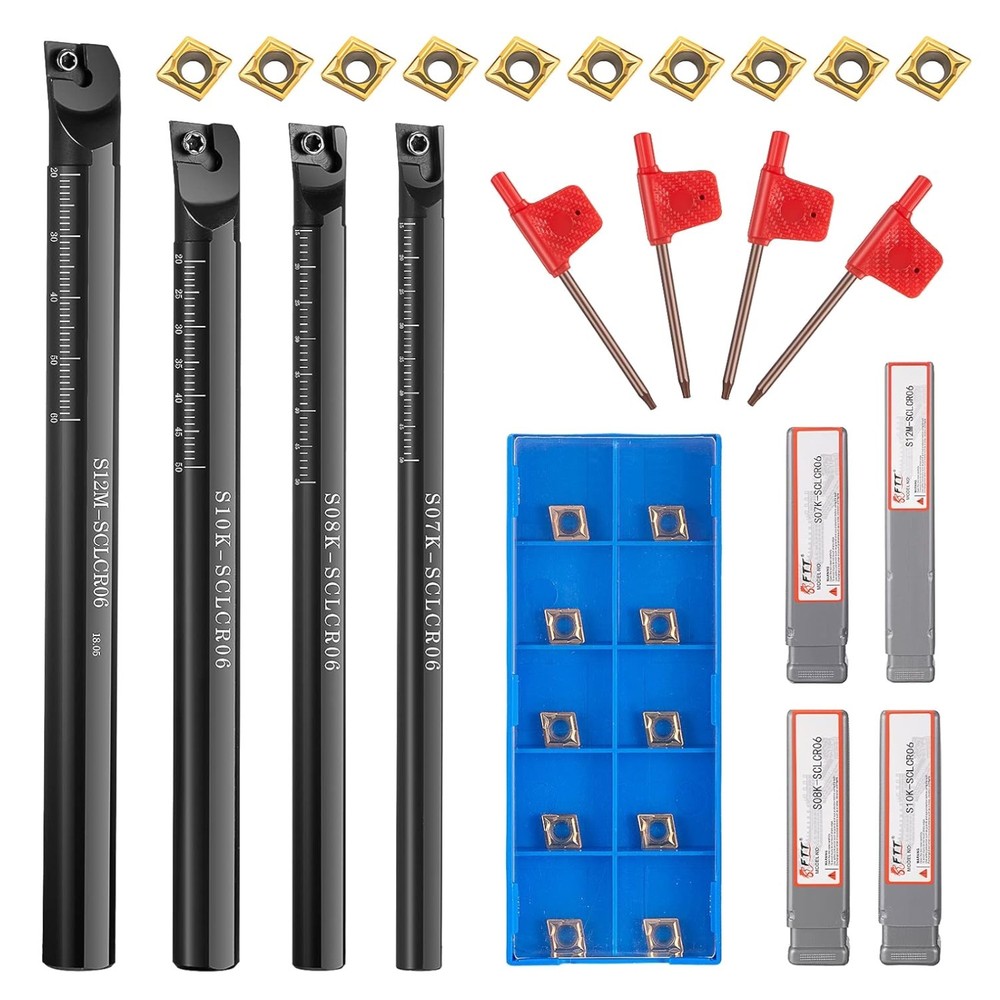 14-Piece Lathe Turning Set with Carbide Inserts
