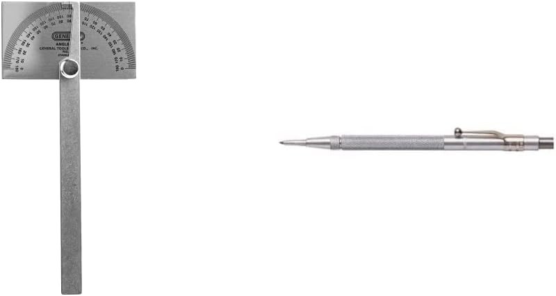 General Tools Angle Protractor #17 Stainless Steel Square Head Black or White