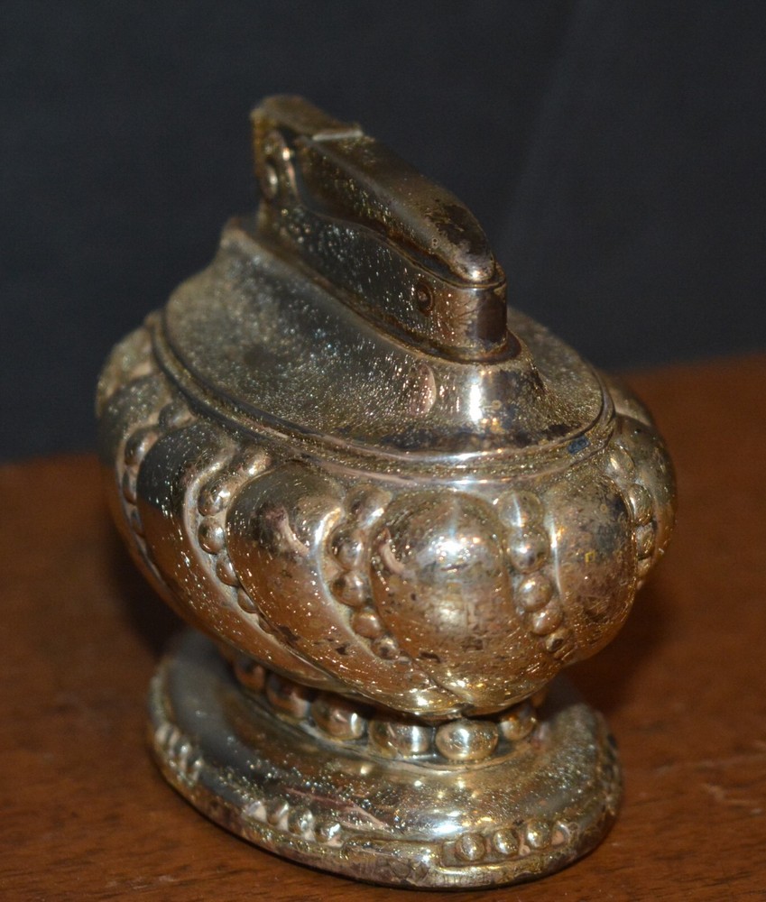 VTG RONSON Silver Plated Table Lighter CROWN