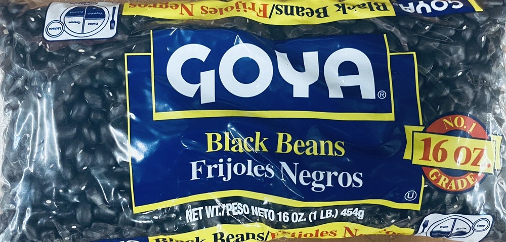 Goya Dry BLACK BEANS 16 oz Bag - No 1 Grade