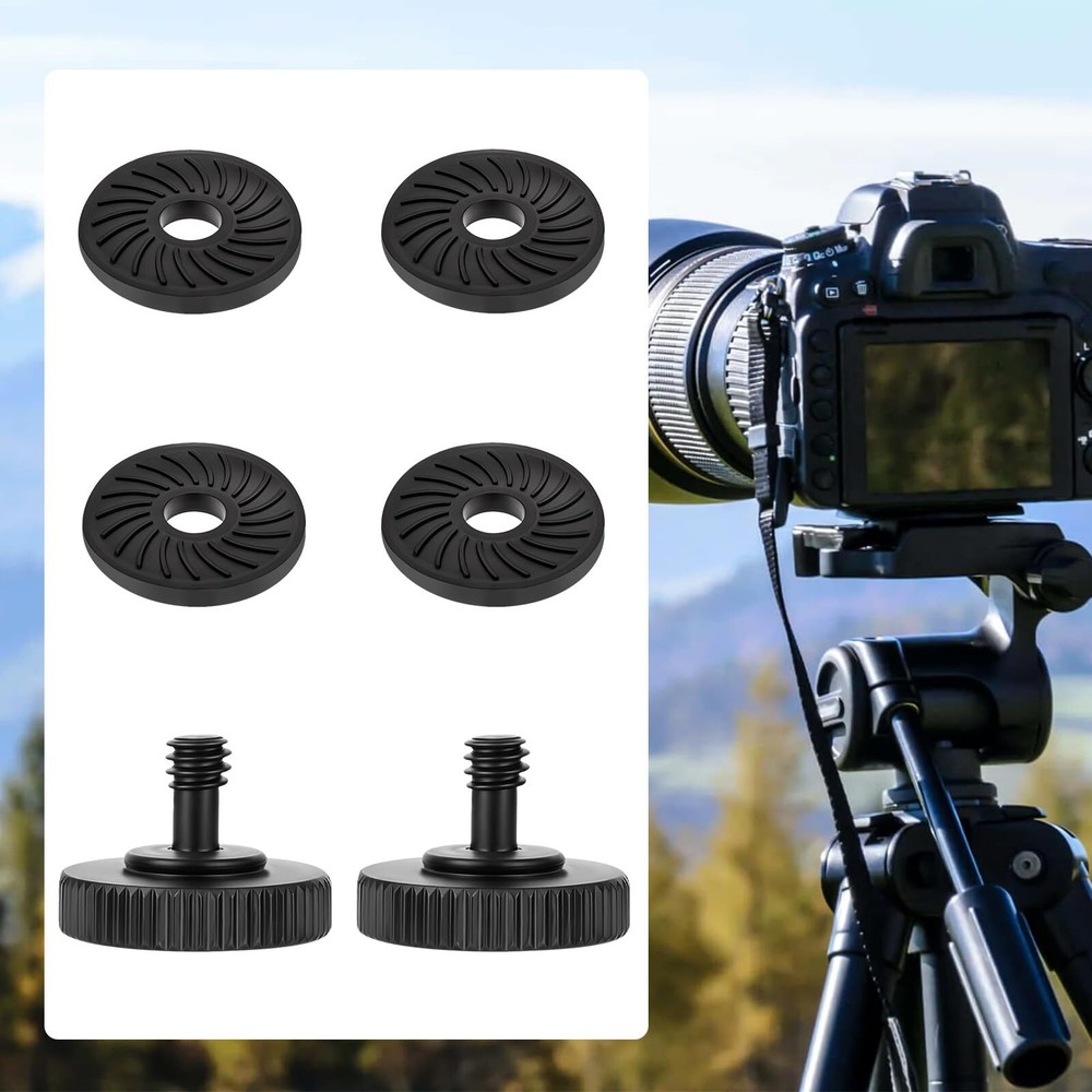 2Packs Thumb Screw Camera Quick Release Adapter with 4 Packs Rubber Washers T...