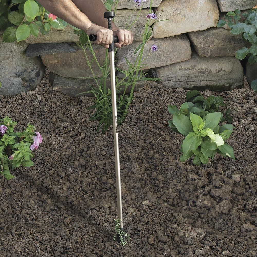 38" Long Handle Garden Weeder Aluminum Tool Weed Puller Comfort Grip Yard Tool