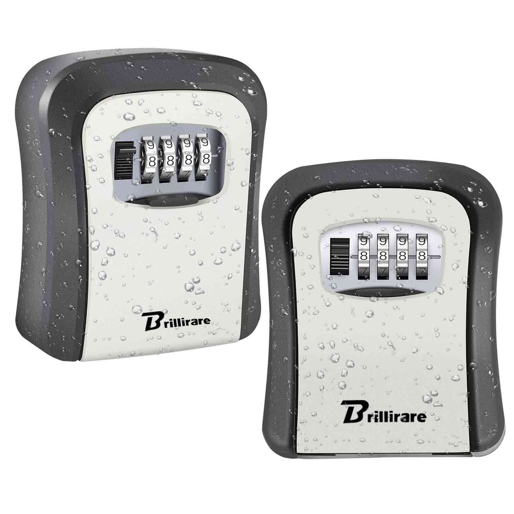 2 Pack Key Lock Box Waterproof Combination Lockbox Wall Mount 4 Digits Resett...