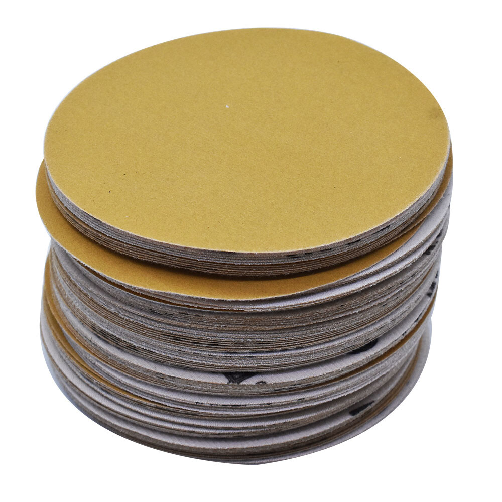 100 Pack High Precision 6" 240 Grit NO-Hole Hook Loop Pads Sanding Disc Flocking