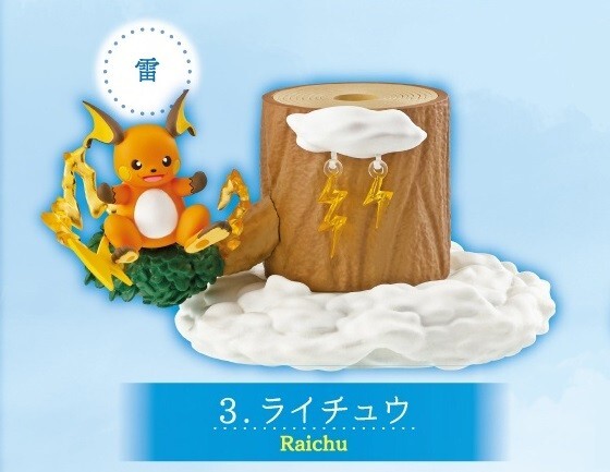 RE-MENT Pokemon Pile Up! Forest 7 Weather Tree Stackable Mini Figure #3 Raichu
