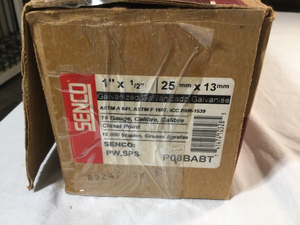 Senco Galvanized Chisel point staples 1 x 1/2 staples