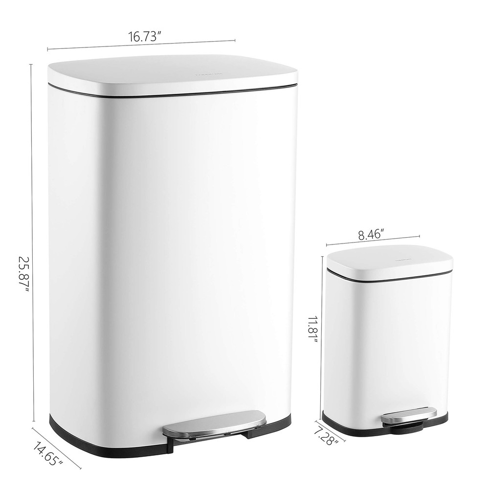 happimess HPM1006C Connor Rectangular Trash Can with Soft-Close Lid and Free ...