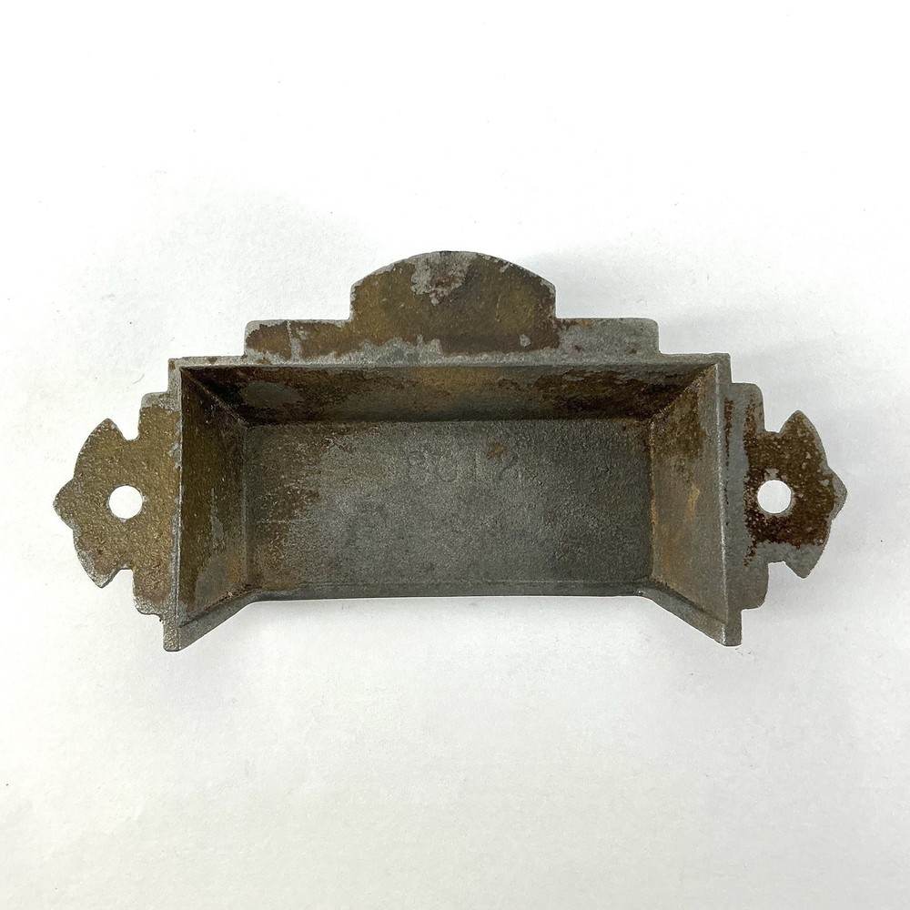 Antique Art Deco Bin Pull Drawer Handle Victorian Hardware Cast Iron 005