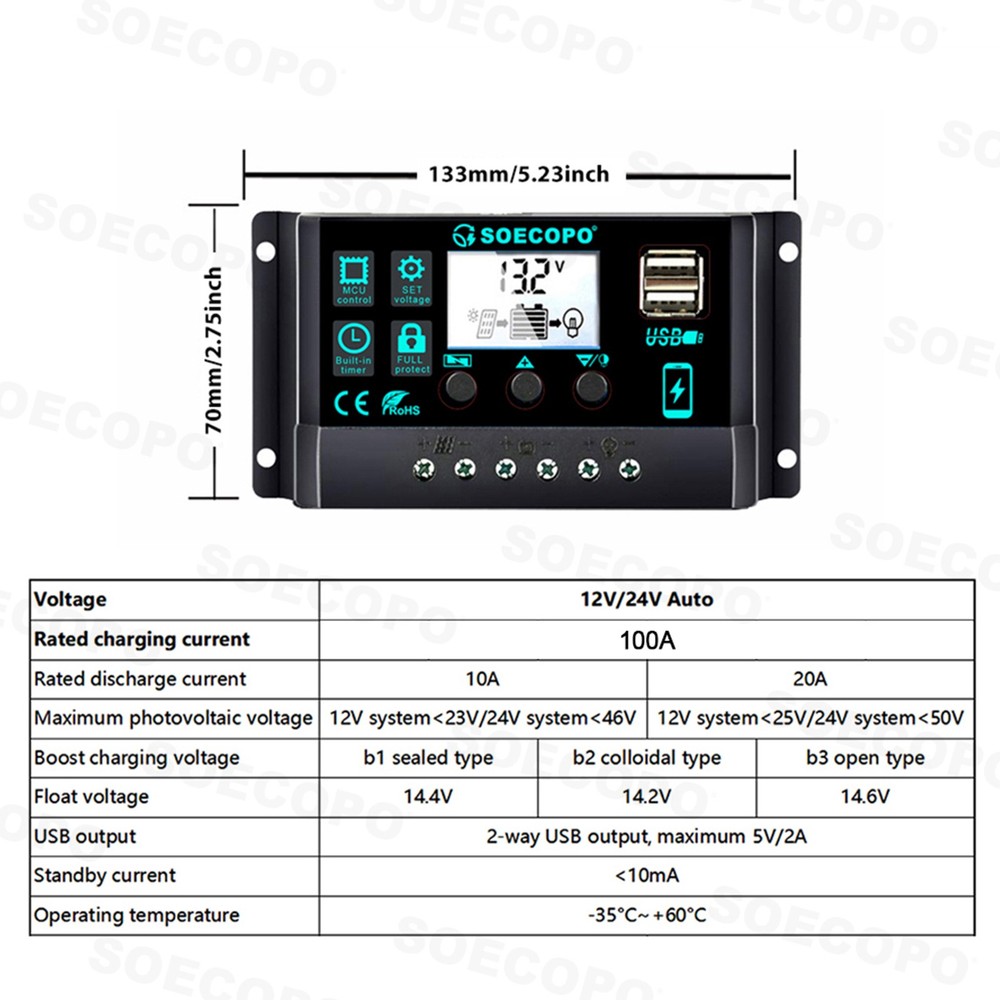 20000W Solar Power Inverter Kit | 800W Panel + Controller | 12V/24V to 110V/220V