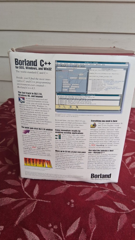 Borland C++ 4.5 Dos,Windows, and WIN32