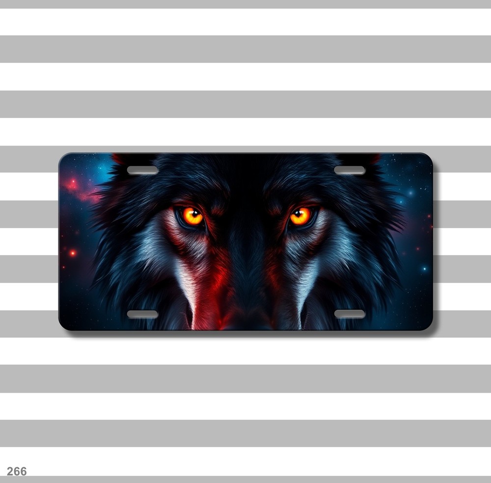 Bold Wolf License Plate Personalized Front Bumper Plate Birthday Gift
