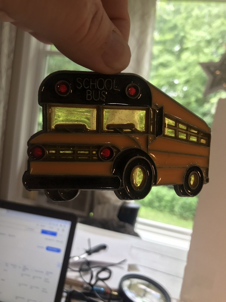 window hanging suncatcher acrylic school buses pair two yellow