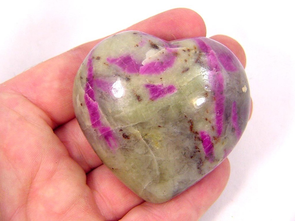 BUTW Natural Ruby in Feldspar Healing heart shape 2206P