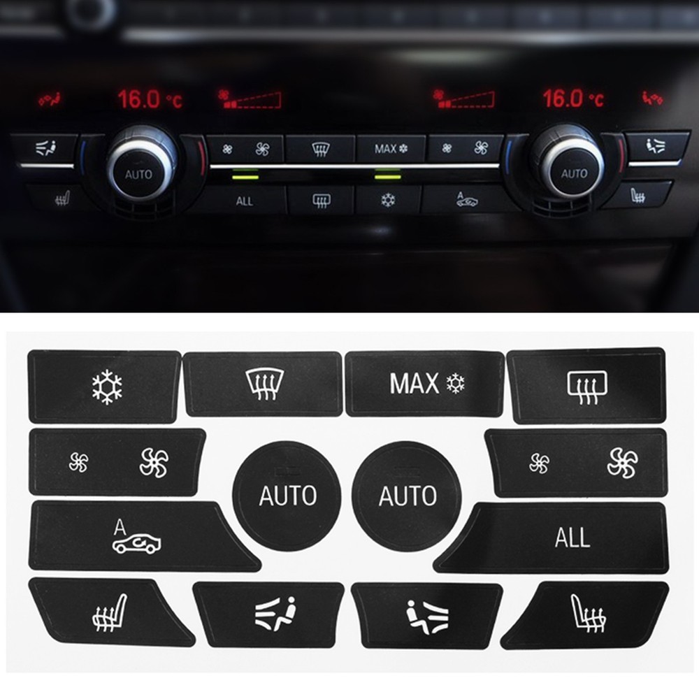 Replacement Climate Control Switch Button Stickers For BMW 5 Series 2009-2015