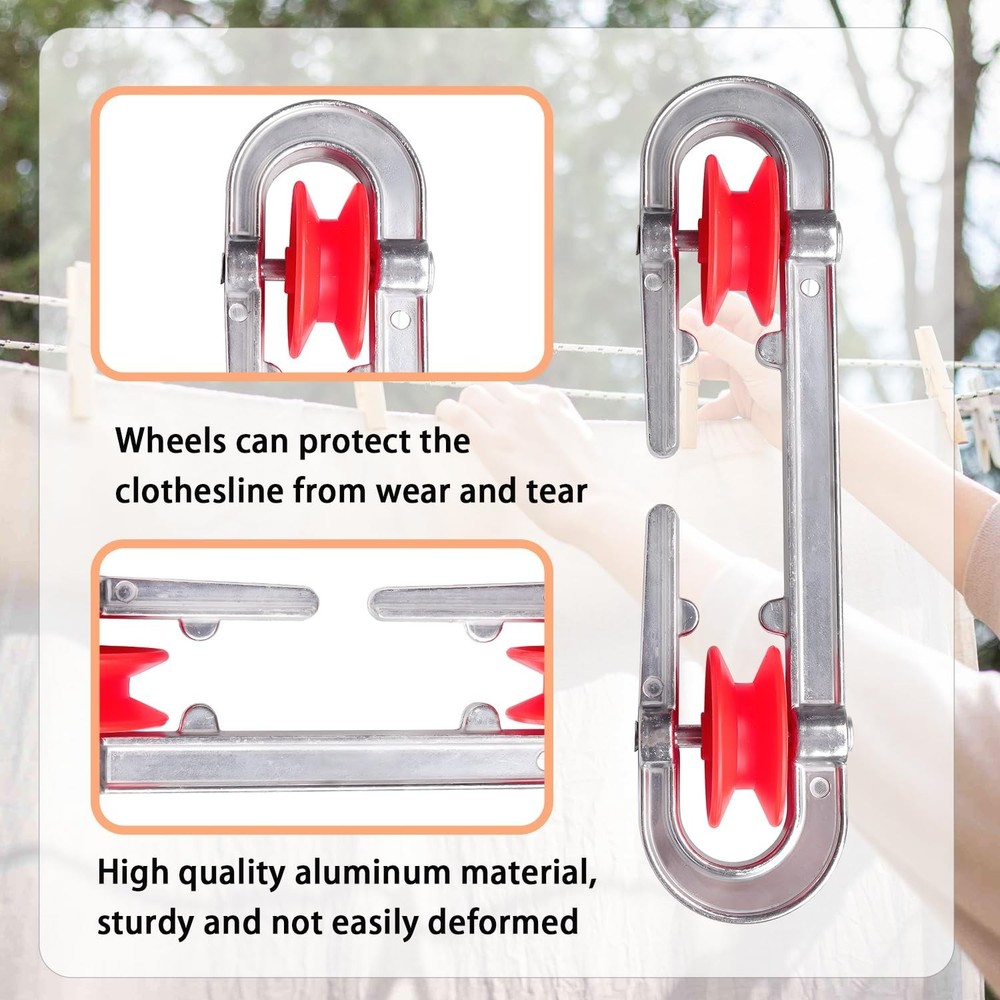 2 Pack Clothesline Spreader，Plastic Aluminum Clothesline Separator Spread