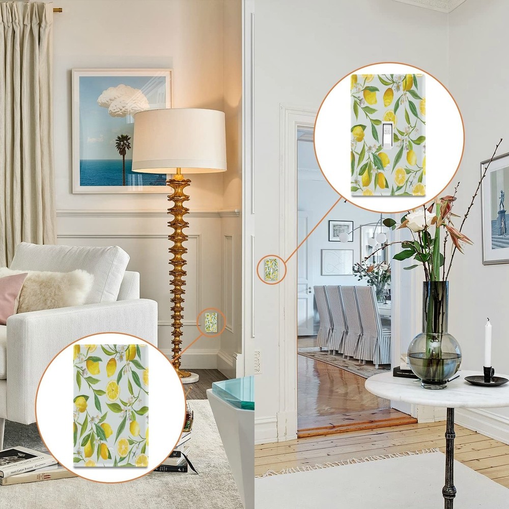 Lemon Floral Pattern Duplex Wall Plate Switch Plate Electrical Outlet Covers ...