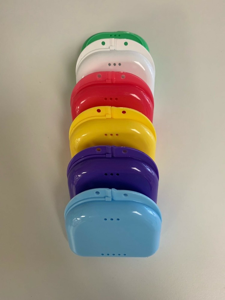 12pk Dental Retainer Storage Case Box Mouthguard Container Assorted