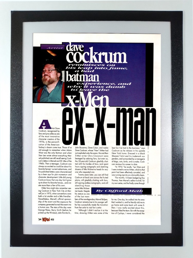 Ex X-Man Dave Cockrum X-Men - Framed Original Wizard Comics Page 1994