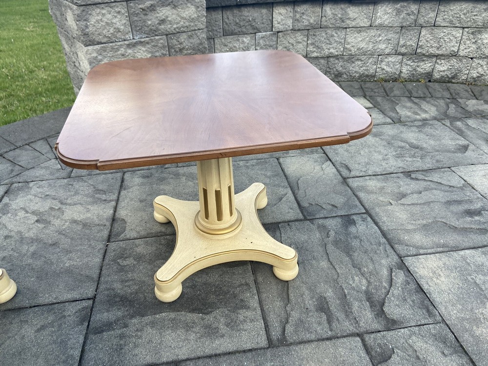 Vintage Henredon Neo Classical Regency Walnut Pillar End Tables - A Pair