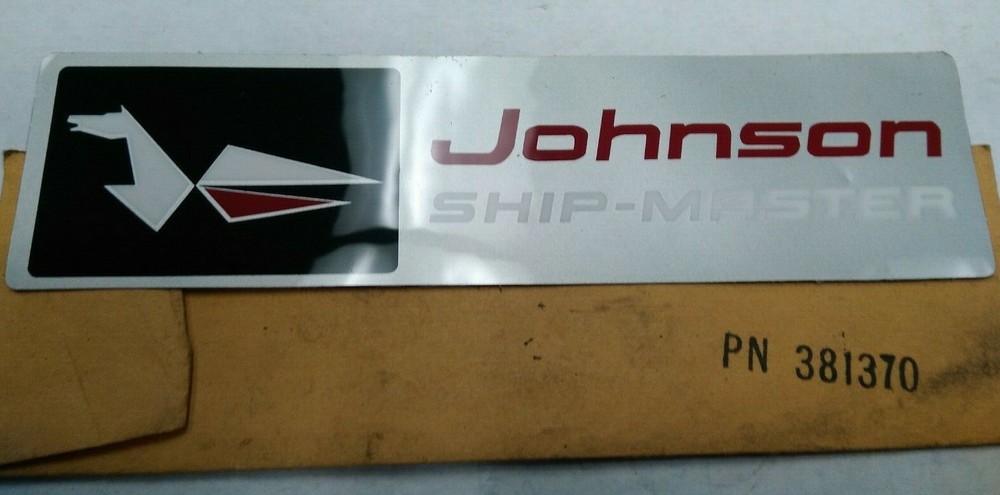 New Vintage OEM OMC/Johnson Ship-Master Side Control Decal, Part #381370