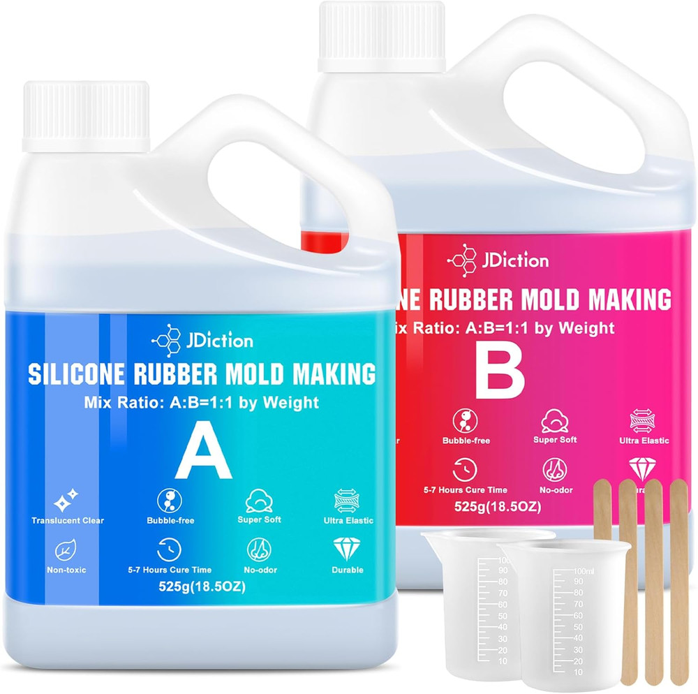 Silicone Mold Making Kit, 2.32Lb(37Oz) Super Elastic Liquid Silicone Rubber Fast